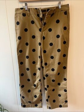 J. Crew Women’s Chinos with Black Polka Dots